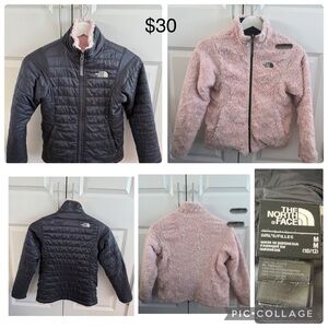 The North Face Girls Reversible Mossbud Jacket - Black and Light Pink